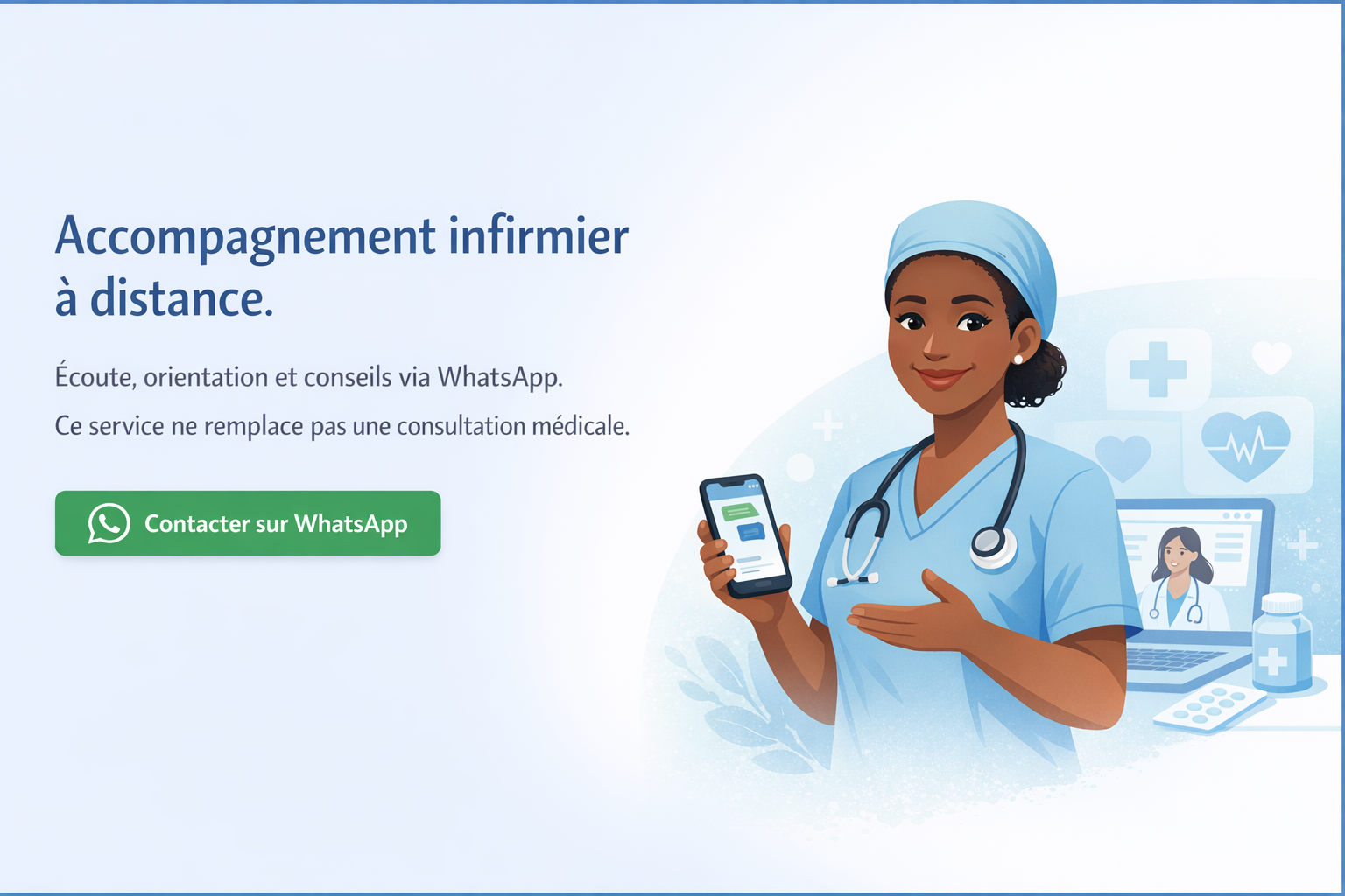 Accompagnement infirmier à distance via WhatsApp